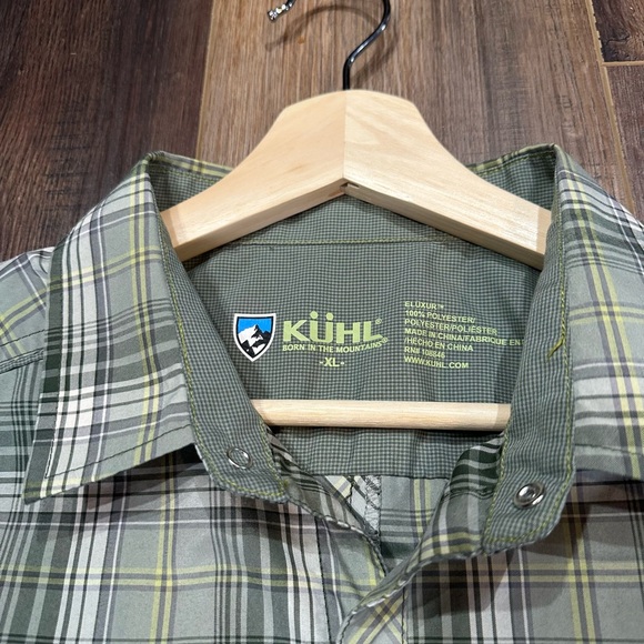 Kuhl Olive Plaid Casual Button Down Shirt - Picture 2 of 2